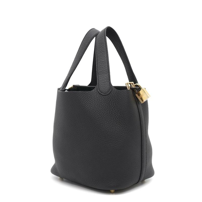 エルメス ハンドバッグ ピコタンロックPM ブラック/ゴールド金具 トリヨンクレマンス K刻印 HERMES 黒