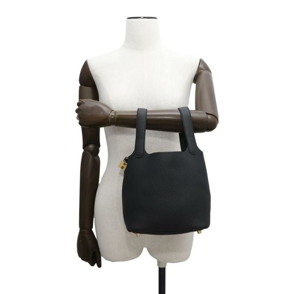 エルメス ハンドバッグ ピコタンロックPM ブラック/ゴールド金具 トリヨンクレマンス K刻印 HERMES 黒