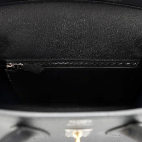 エルメス バーキン25 セリエ ブラック/エレクトラム金具 エプソン W刻印 HERMES Birkin ハンドバッグ 黒