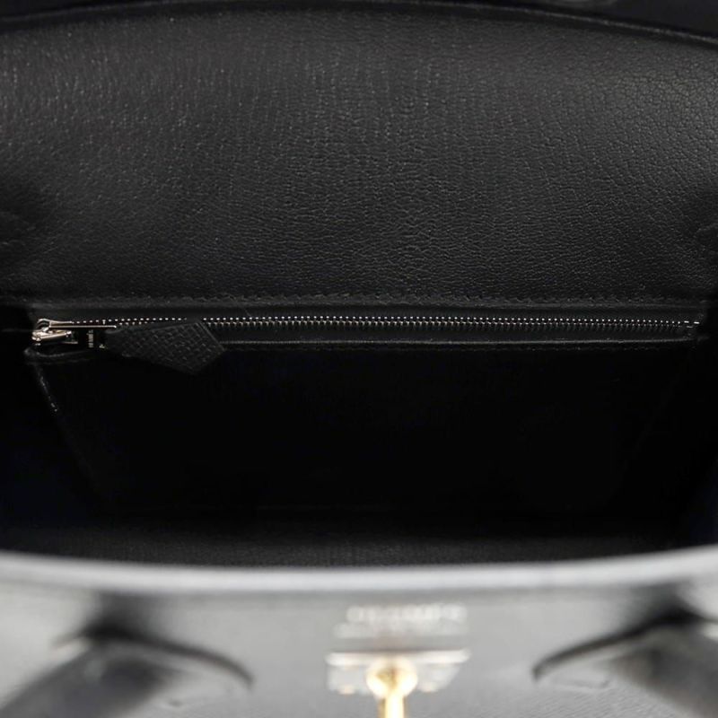エルメス バーキン25 セリエ ブラック/エレクトラム金具 エプソン W刻印 HERMES Birkin ハンドバッグ 黒