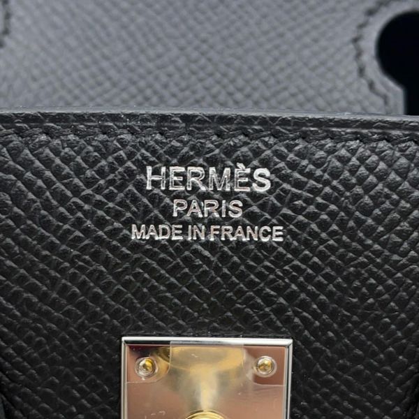 エルメス バーキン25 セリエ ブラック/エレクトラム金具 エプソン W刻印 HERMES Birkin ハンドバッグ 黒