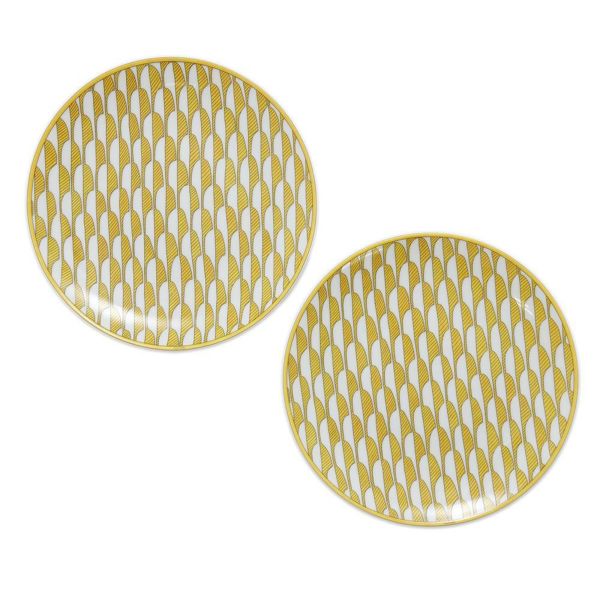 エルメス デザートプレート ソレイユ・ドゥ・エルメス NO.1 2枚セット ポーセリン HERMES 食器 ギフト ペア 白