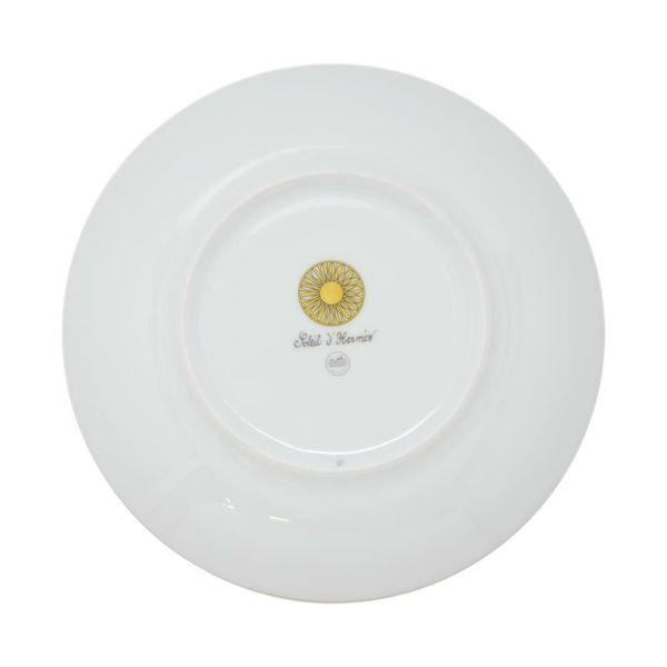 エルメス デザートプレート ソレイユ・ドゥ・エルメス NO.1 2枚セット ポーセリン HERMES 食器 ギフト ペア 白