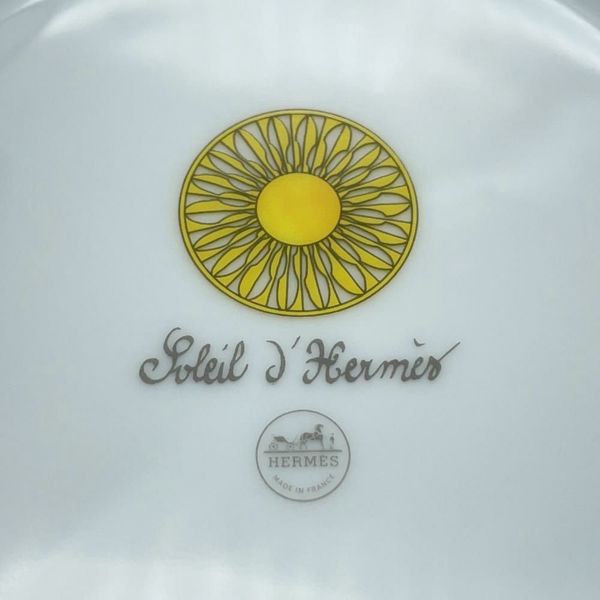 エルメス デザートプレート ソレイユ・ドゥ・エルメス NO.1 2枚セット ポーセリン HERMES 食器 ギフト ペア 白