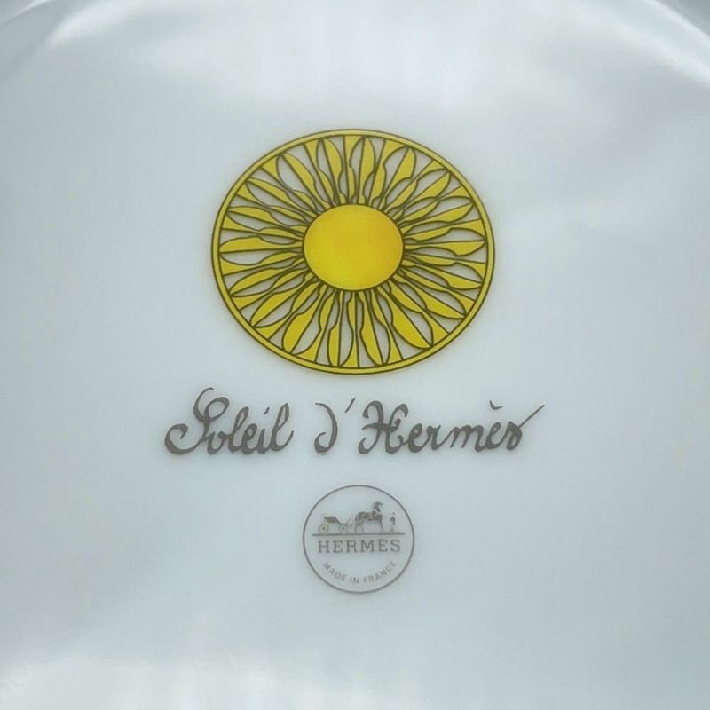 エルメス デザートプレート ソレイユ・ドゥ・エルメス NO.1 2枚セット ポーセリン HERMES 食器 ギフト ペア 白