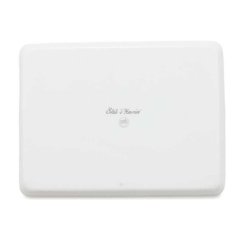 エルメス 長方形プレート ソレイユ・ドゥ・エルメス PM ポーセリン HERMES 食器 ギフト 白