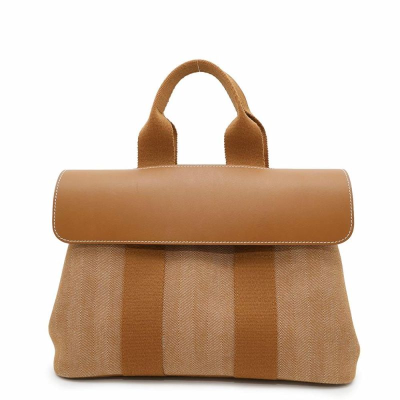 エルメス ハンドバッグ ヴァルパライソPM ゴールド/シルバー金具 トワルシェブロン □K刻印 HERMES