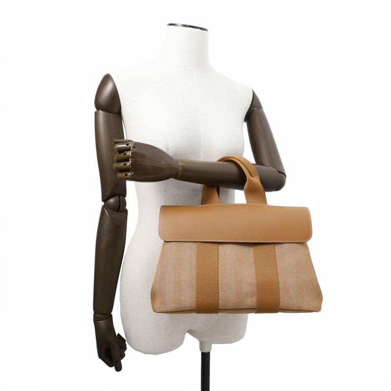 エルメス ハンドバッグ ヴァルパライソPM ゴールド/シルバー金具 トワルシェブロン □K刻印 HERMES