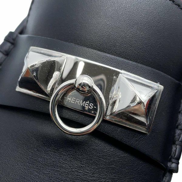 エルメス モカシン アーヴィング Irving レザー メンズサイズ41.5 HERMES 靴 黒