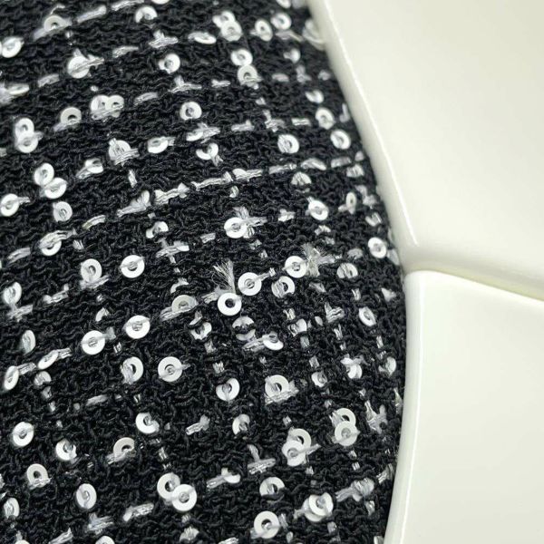 シャネル サンダル ココマーク 厚底 ウェッジソール スパンコール ツイード レディースサイズ36C G45621 CHANEL 靴 黒 白