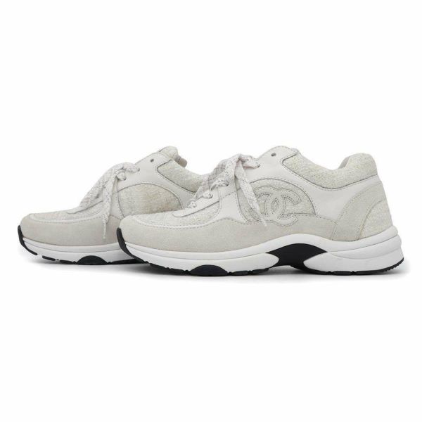 シャネル スニーカー ココマーク ツイード レディースサイズ37 G38299 CHANEL 靴 白