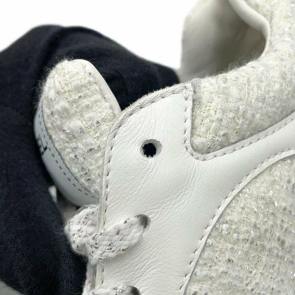 シャネル スニーカー ココマーク ツイード レディースサイズ37 G38299 CHANEL 靴 白