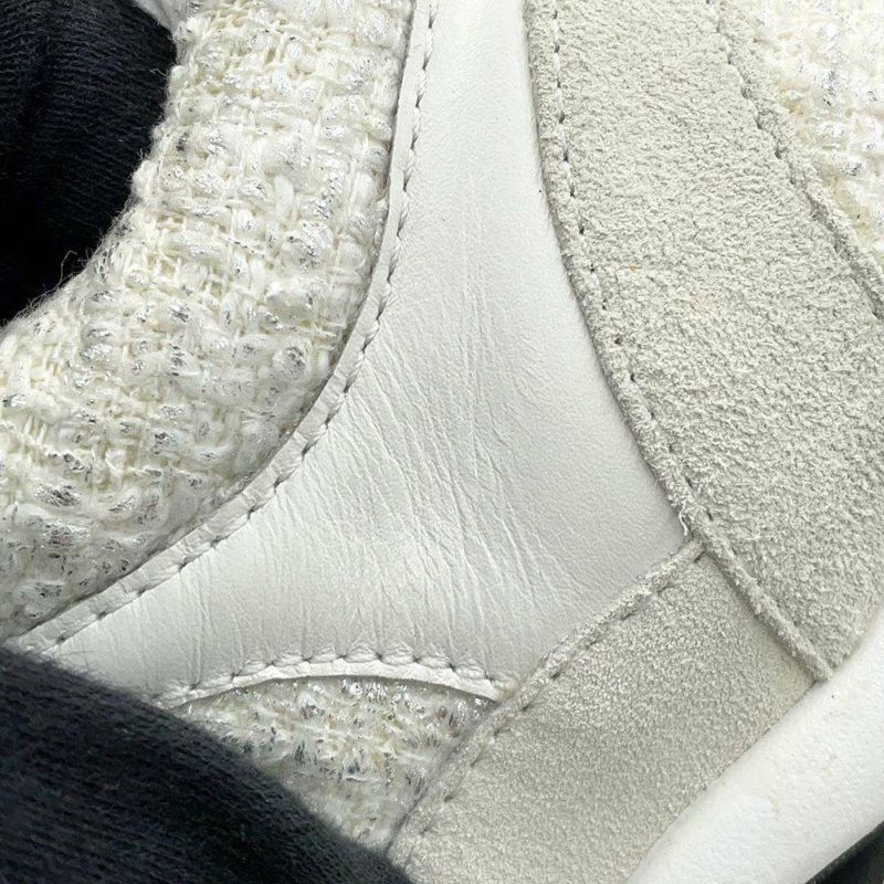 シャネル スニーカー ココマーク ツイード レディースサイズ37 G38299 CHANEL 靴 白