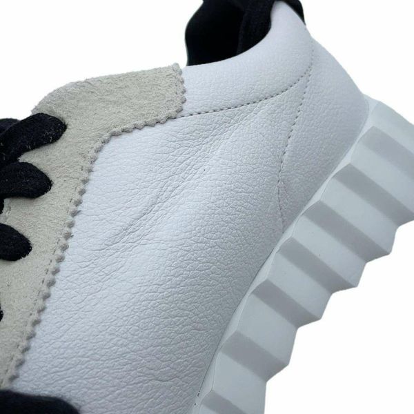 エルメス スニーカー バウンシング レザー レディースサイズ36.5 HERMES 靴 白 黒