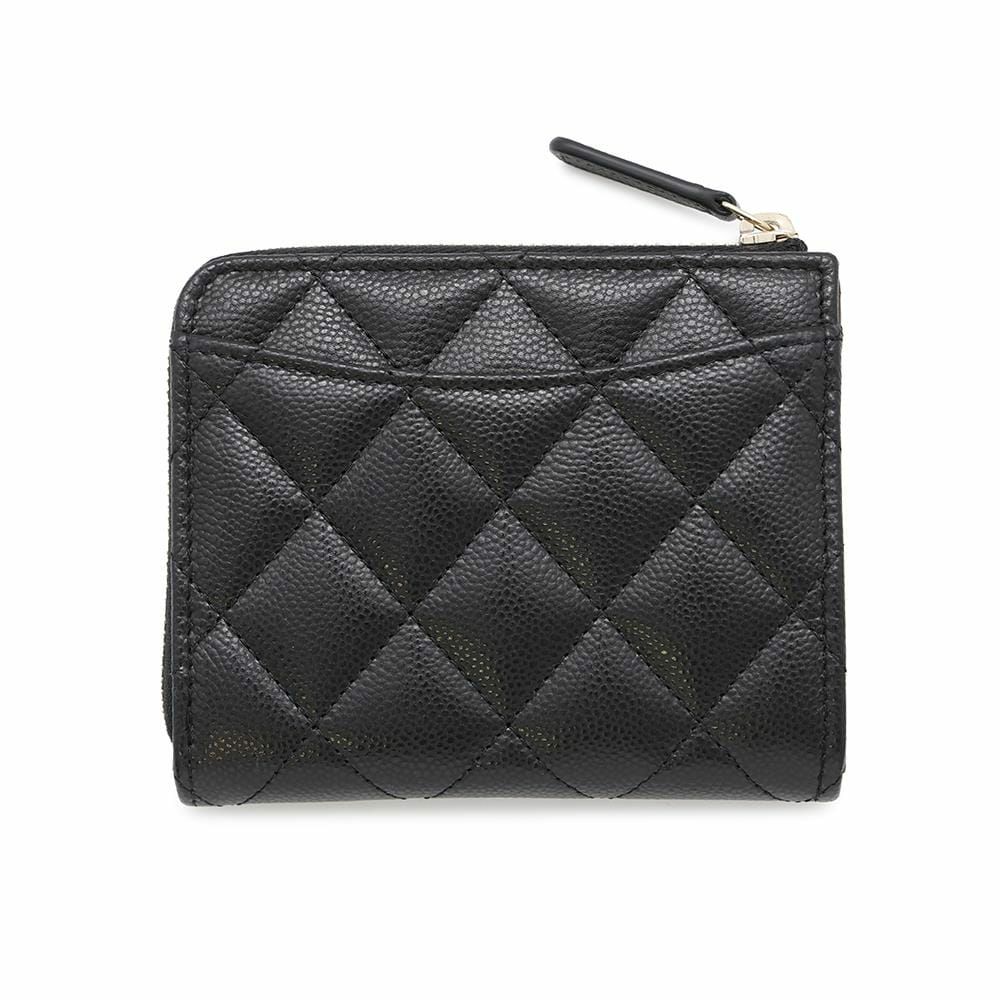 シャネル コインケース マトラッセ ココマーク キャビアスキン L字ファスナー AP3999 財布 カードケース 黒
