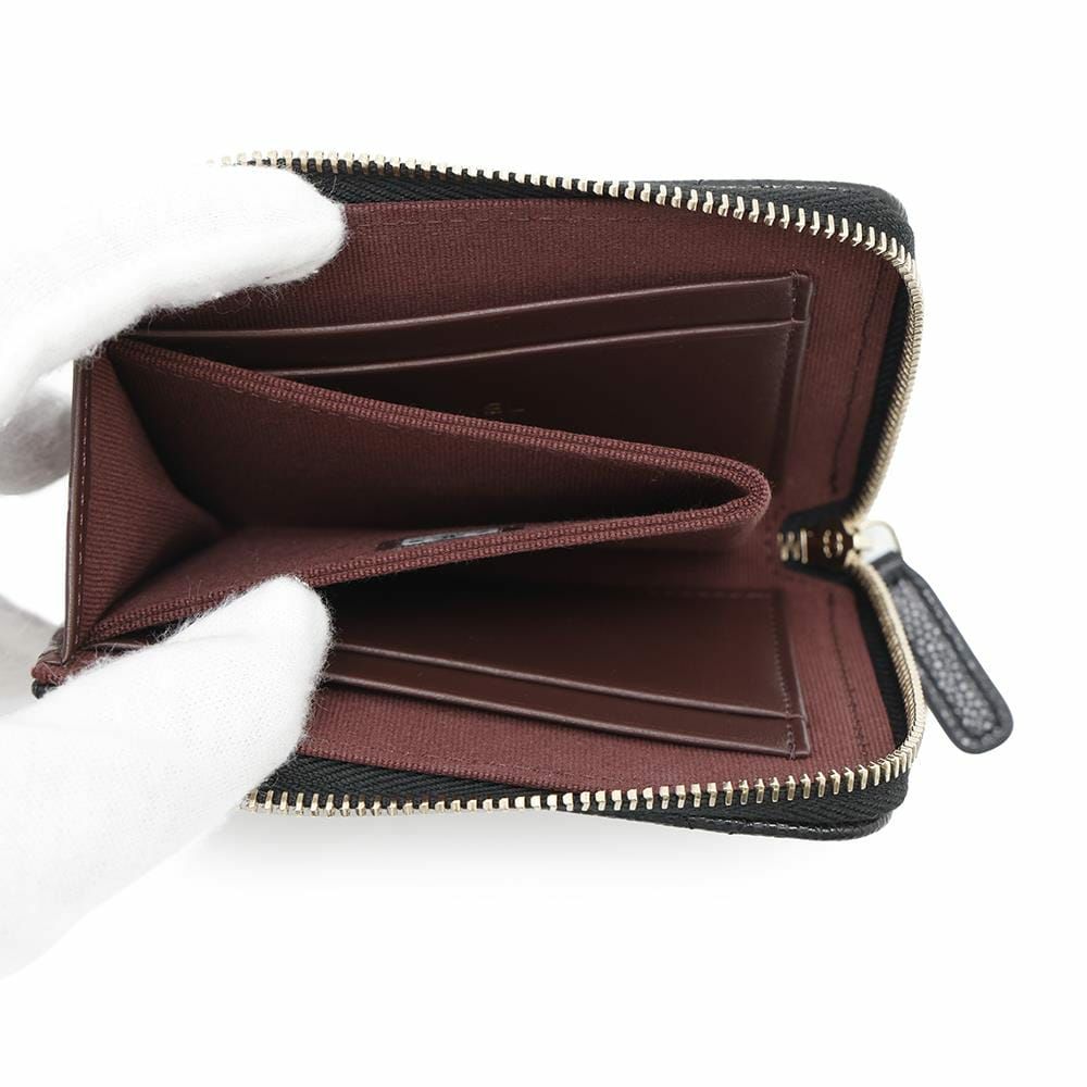 シャネル コインケース マトラッセ ココマーク キャビアスキン L字ファスナー AP3999 財布 カードケース 黒