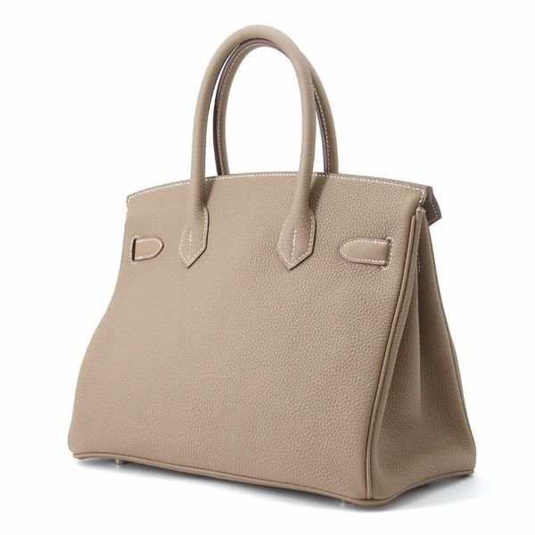 エルメス バーキン30 エトゥープ/シルバー金具 トゴ U刻印 HERMES Birkin ハンドバッグ