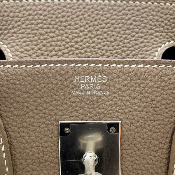 エルメス バーキン30 エトゥープ/シルバー金具 トゴ U刻印 HERMES Birkin ハンドバッグ