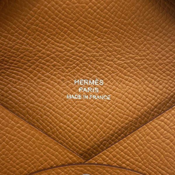 エルメス カードケース カルヴィ ゴールド ヴォーエプソン B刻印 HERMES 名刺入れ