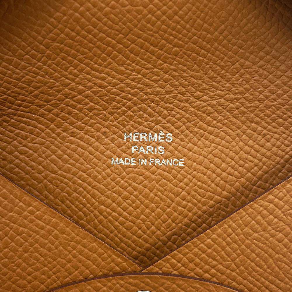エルメス カードケース カルヴィ ゴールド ヴォーエプソン B刻印 HERMES 名刺入れ