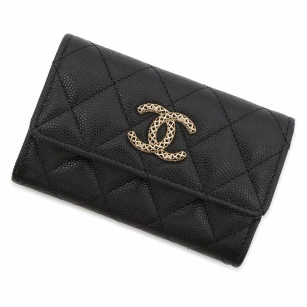 シャネル カードケース マトラッセ ココマーク キャビアスキン AP3187 CHANEL 財布 黒