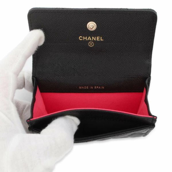 シャネル カードケース マトラッセ ココマーク キャビアスキン AP3187 CHANEL 財布 黒