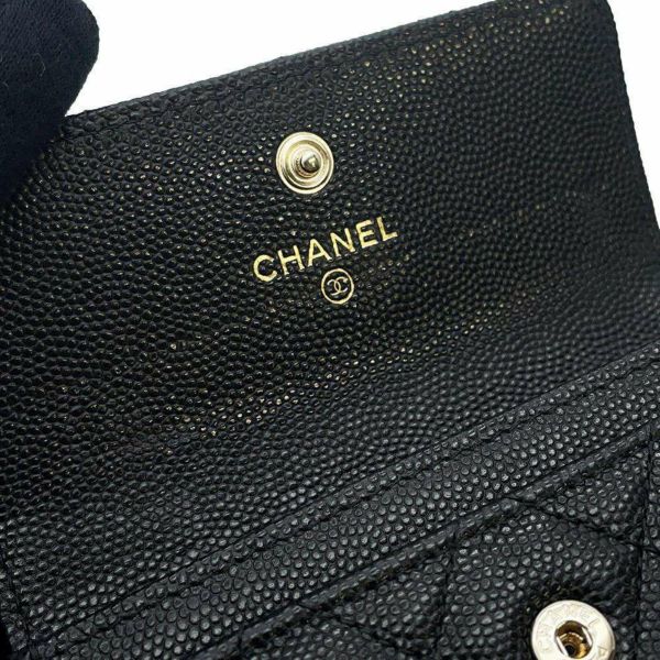 シャネル カードケース マトラッセ ココマーク キャビアスキン AP3187 CHANEL 財布 黒