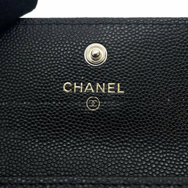 シャネル カードケース マトラッセ ココマーク キャビアスキン AP3187 CHANEL 財布 黒