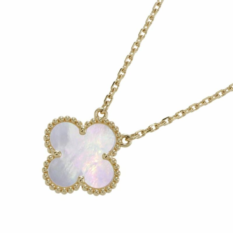 ヴァンクリーフ&アーペル ネックレス ヴィンテージ アルハンブラ ペンダント マザーオブパール K18YGイエローゴールド VCARA45900