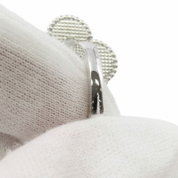 ヴァンクリーフ&アーペル リング マジック アルハンブラ アントレ レ ドア リング ホワイト&グレー マザーオブパール K18WG サイズ56