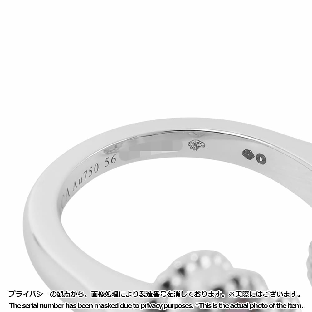 ヴァンクリーフ&アーペル リング マジック アルハンブラ アントレ レ ドア リング ホワイト&グレー マザーオブパール K18WG サイズ56