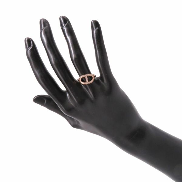 エルメス リング シェーヌダンクル コントゥール MM ダイヤモンド 33P 0.21ct K18PG リングサイズ52 HERMES 指輪