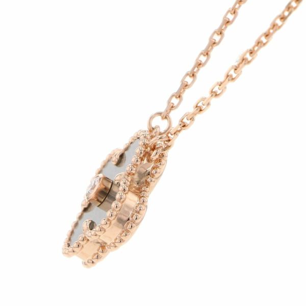 ヴァンクリーフ&アーペル ネックレス ヴィンテージ アルハンブラ シルバーオブシディアン ダイヤ 1P K18PG VCARP9T000 2023年ホリデー限定