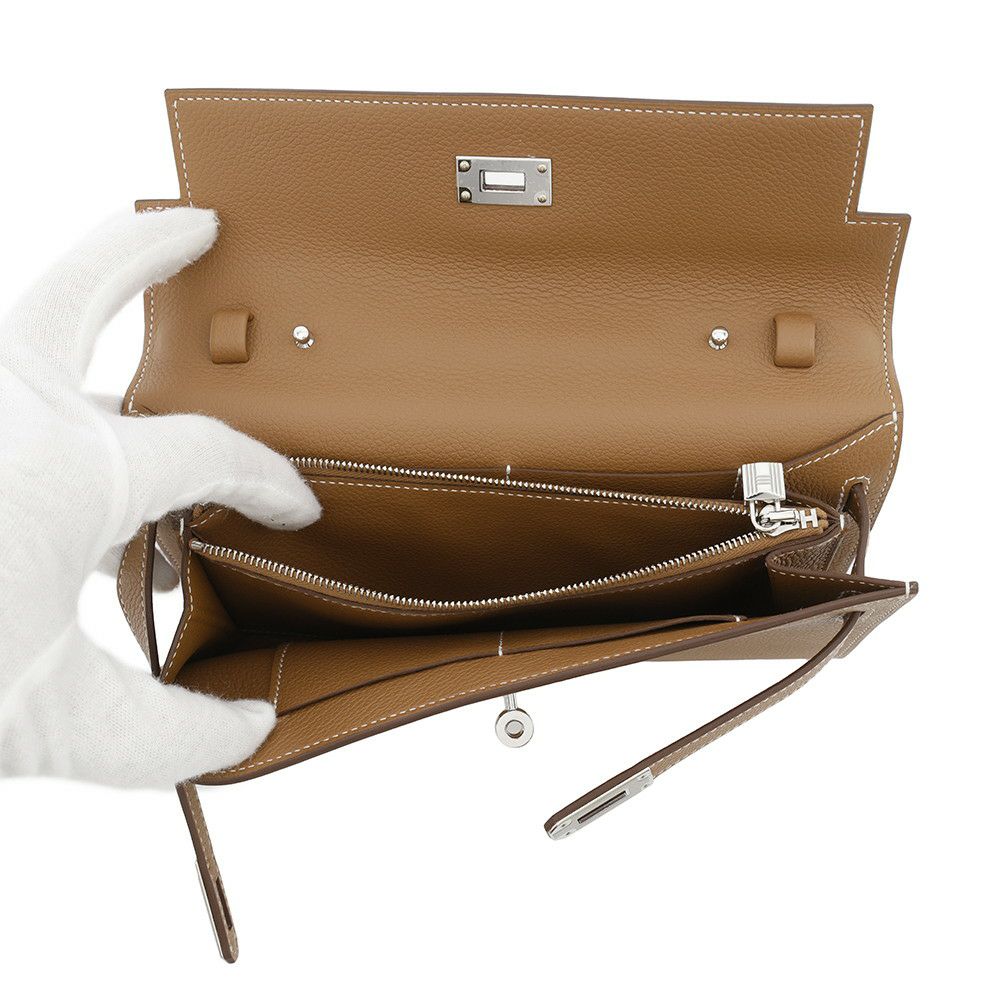エルメス ケリーウォレット ロング トゥーゴー ゴールド/シルバー金具 エバーカラー K刻印 HERMES 財布
