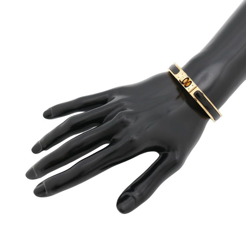 エルメス ブレスレット ミニクリック ケリー PM エナメル ブラック/ゴールド金具 HERMES 黒