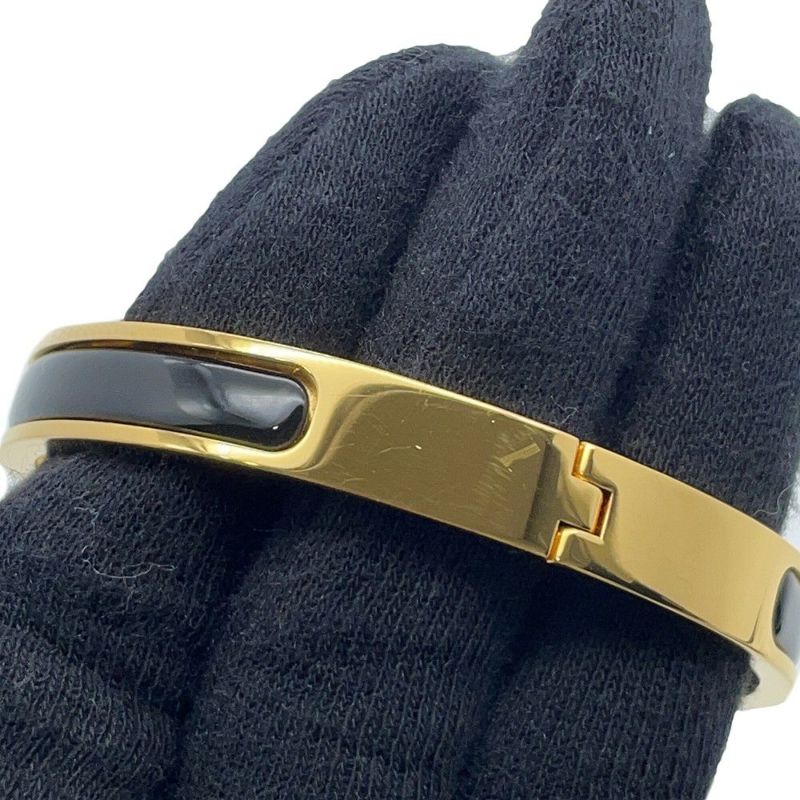 エルメス ブレスレット ミニクリック ケリー PM エナメル ブラック/ゴールド金具 HERMES 黒