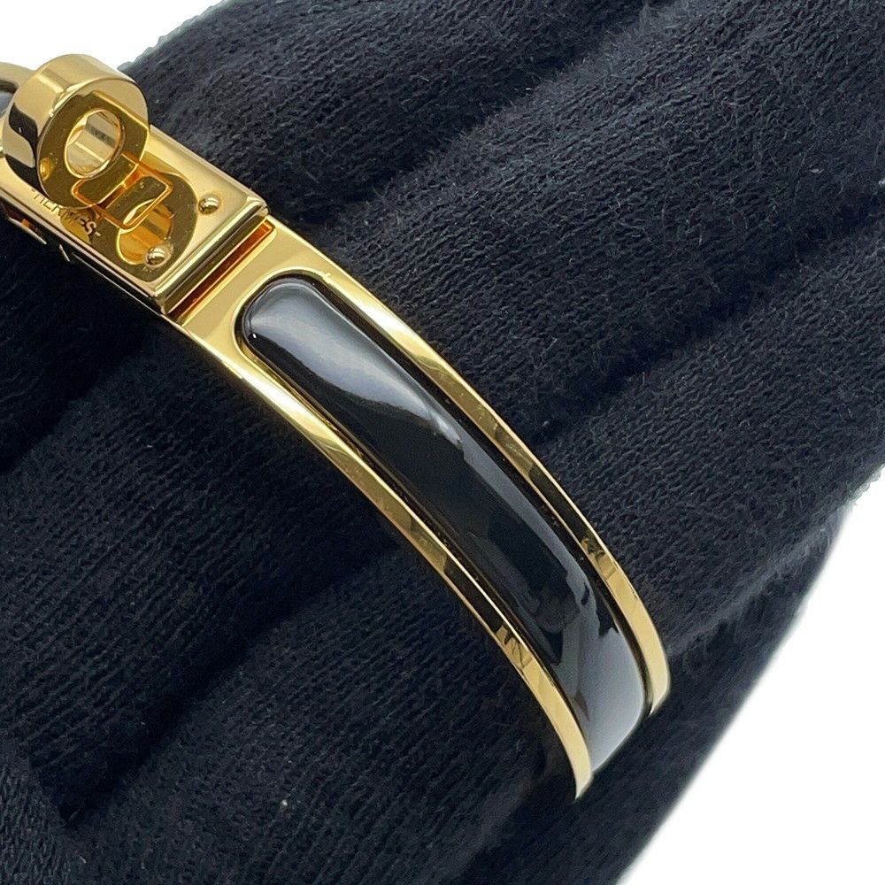 エルメス ブレスレット ミニクリック ケリー PM エナメル ブラック/ゴールド金具 HERMES 黒