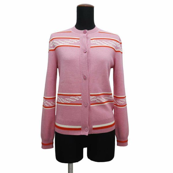 美品　Hermes エルメス　カーディガン　34 シェーヌダンクル エルメス カーディガン シェーヌダンクル カシミヤ シルク