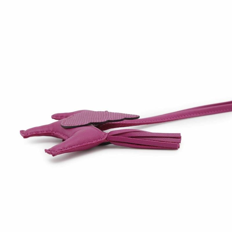 エルメス バッグチャーム ロデオPM ペガサス タッチ ローズパープル ラムスキン/リザード U刻印 HERMES