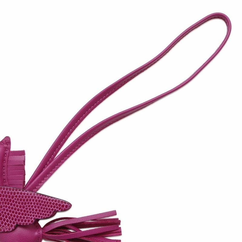 エルメス バッグチャーム ロデオPM ペガサス タッチ ローズパープル ラムスキン/リザード U刻印 HERMES