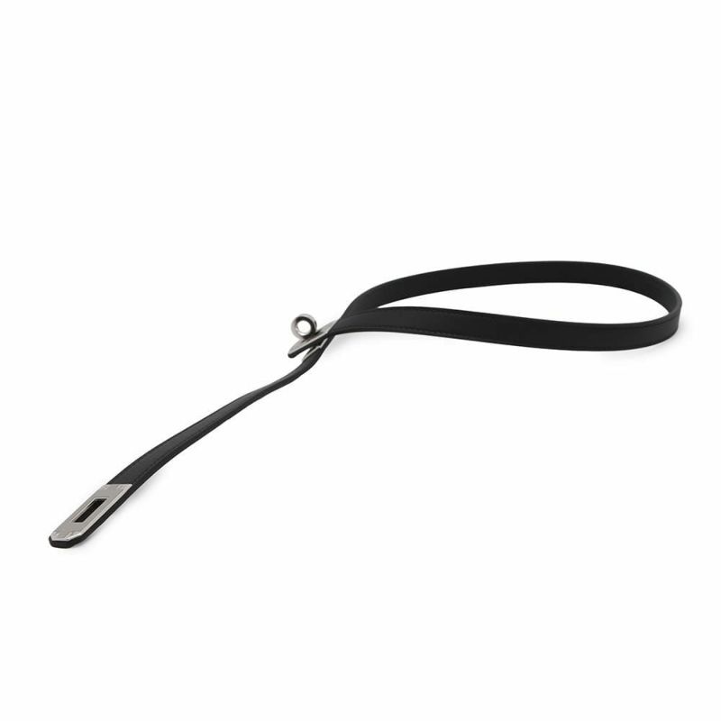 エルメス ネックレス ケリーラリアット Kelly lariat ブラック/シルバー金具 スイフト W刻印 HERMES 黒