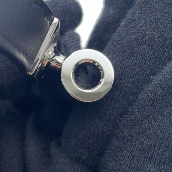 エルメス ネックレス ケリーラリアット Kelly lariat ブラック/シルバー金具 スイフト W刻印 HERMES 黒