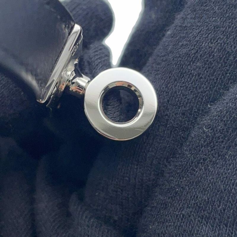 エルメス ネックレス ケリーラリアット Kelly lariat ブラック/シルバー金具 スイフト W刻印 HERMES 黒