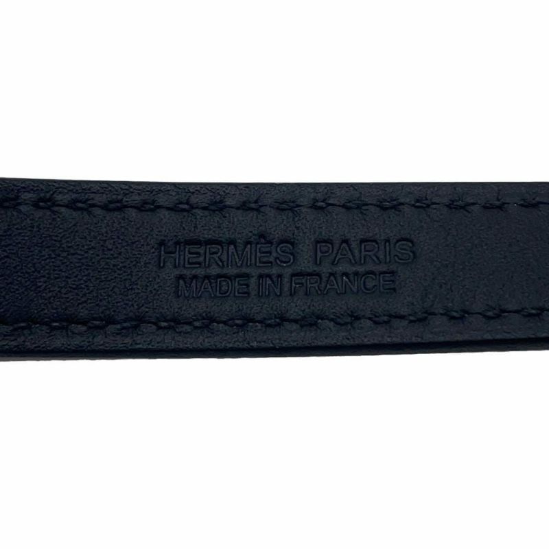 エルメス ネックレス ケリーラリアット Kelly lariat ブラック/シルバー金具 スイフト W刻印 HERMES 黒