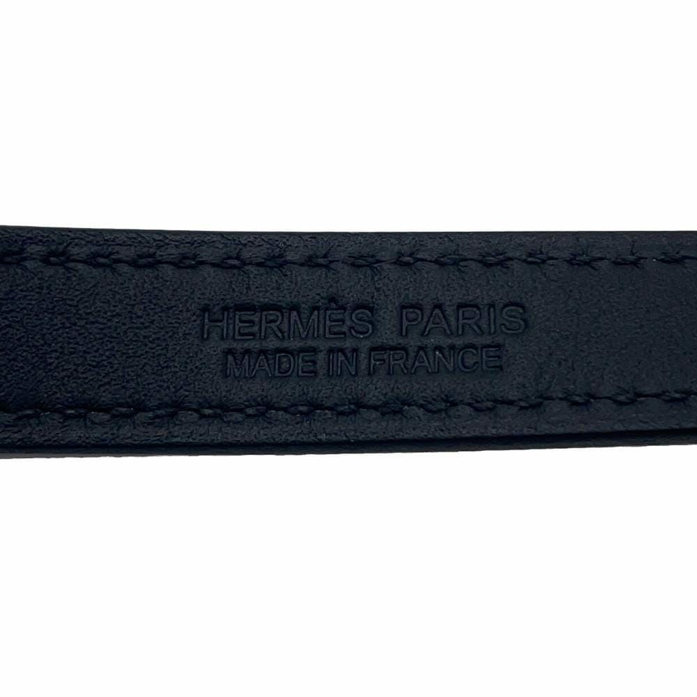 エルメス ネックレス ケリーラリアット Kelly lariat ブラック/シルバー金具 スイフト W刻印 HERMES 黒