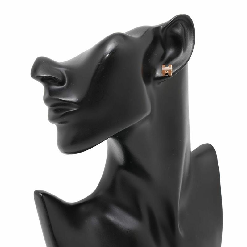 エルメス ピアス ミニ・ポップアッシュ マロングラッセ/ピンクゴールド金具 Hモチーフ HERMES Pop H ポップH