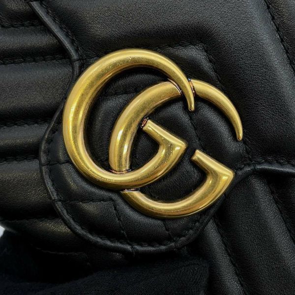 グッチ チェーンウォレット GGマーモント キルティング 474575 GUCCI 財布 ダブルG 黒