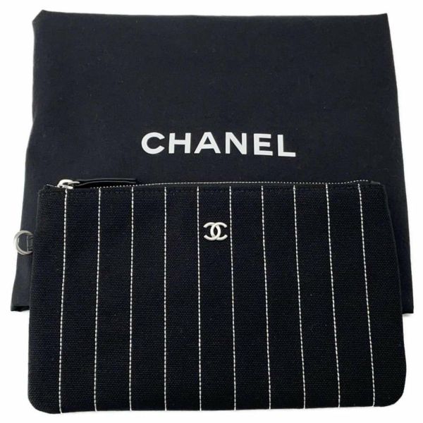 シャネル トートバッグ ドーヴィルライン ココマーク A66941 CHANEL 2wayショルダーバッグ ストライプ 黒