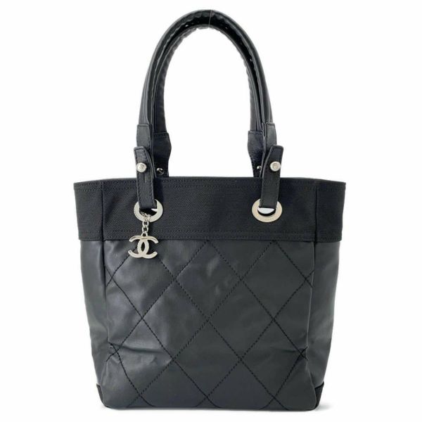 シャネル トートバッグ パリビアリッツ トートPM マトラッセ ココマーク スモール A34208 CHANEL バッグ 黒