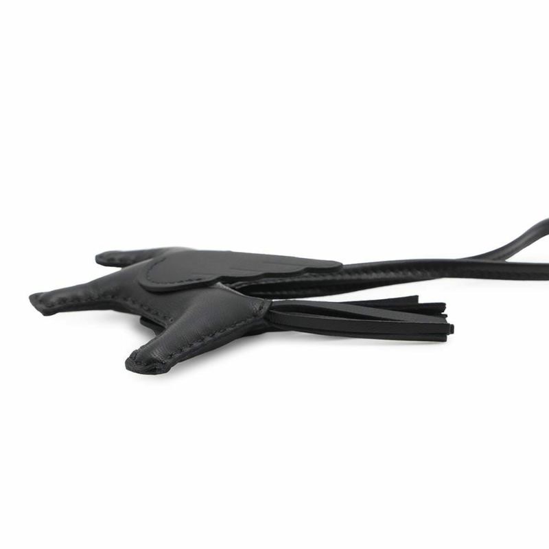 エルメス バッグチャーム ロデオPM ペガサス ブラック ラムスキン K刻印 黒 ソーブラック